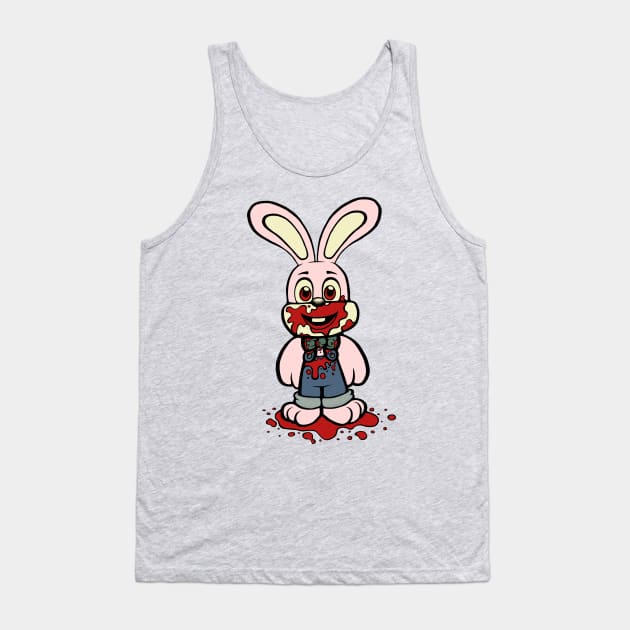 Pink Robbie the Rabbit Tank Top by jellysoupstudios